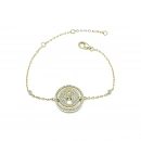 Çift Taraflı Taşlı Circle Messi Bileklik