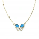 Damla Taşlı Firuze Kelebek Kolye