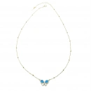 Damla Taşlı Firuze Kelebek Kolye