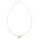 Damla Taşlı Pembe Sedef Kelebek Kolye