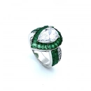 Damla Yeşil Invisible Tasarım Yüzük