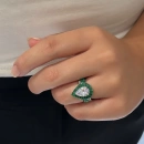 Damla Yeşil Invisible Tasarım Yüzük