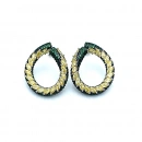 Digrade Sarı Damla Virgül Küpe