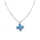 Dört Yapraklı Firuze Çiçek Kolye