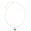 Dört Yapraklı Firuze Çiçek Kolye