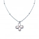 Dört Yapraklı Pembe Sedef Çiçek Kolye