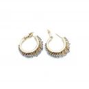 Dottie Oval Halka Çift Renk Küpe