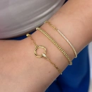 Double Circle Ataç Zincir Bileklik