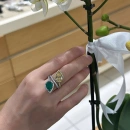 Duo Sarı Paraiba Damla Yüzük