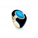 DW Firuze Siyah Mineli Tasarım Yüzük