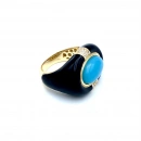 DW Firuze Siyah Mineli Tasarım Yüzük