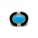 DW Firuze Siyah Mineli Tasarım Yüzük