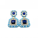 DW Turkuaz Mineli Safir Tasarım Küpe