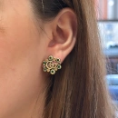 GC Renkli Taşlı Düğme Küpe