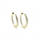 Gömme Taşlı Tamtur Halka Küpe