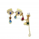 Göz Detaylı 3lü Zincir Asim Küpe