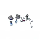 Göz Detaylı 3lü Zincir Asim Küpe