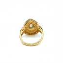 Ham Elmas Damla İki Sıra Taşlı Yüzük