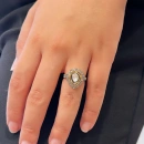 Ham Elmas Damla İki Sıra Taşlı Yüzük