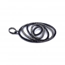 Ham Elmas-Siyah Pırlanta Taşlı İçiçe Göz Kolye Ucu