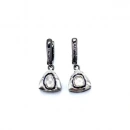 Ham Elmas Taşlı Üçgen Formlu Küpe