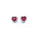 Heart Ruby Stud Küpe
