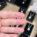 Heart Ruby Stud Küpe