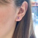 Heart Ruby Stud Küpe