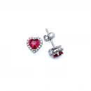 Heart Ruby Stud Küpe