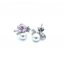 İnci Detaylı Daisy Baget Küpe