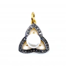 İnci Detaylı Ham Elmas Kolye Ucu