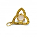 İnci Detaylı Ham Elmas Kolye Ucu