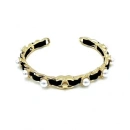 İnci ve Deri Detaylı Marka Kelepçe