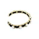 İnci ve Deri Detaylı Marka Kelepçe