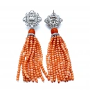 İnci ve Mercan Taşlı Tasarım Kolye Küpe Set