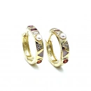 İncili Taşlı Halka Küpe