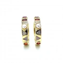 İncili Taşlı Halka Küpe