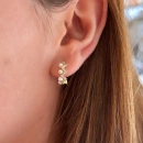 İncili Taşlı Halka Küpe