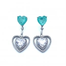 Kalp Paraiba Sallantılı Küpe