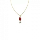 Kırmızı Mineli Balık Kolye