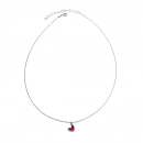 Kırmızı Mineli Kalp Kolye