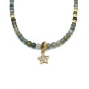 Labradorit Taşlı Yıldız Kolye