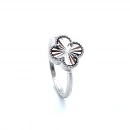 Lazerli Tek Yonca Yüzük