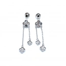 Lazerli Yonca Tria Zincir Küpe