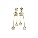 Lazerli Yonca Tria Zincir Küpe