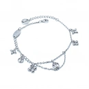 LV Charmlı 2li Zincir Bileklik