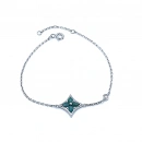 LV Turkuaz Mineli Taşlı Yonca Bileklik