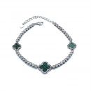 Malahit 3 Yonca Gömme Suyolu Bileklik