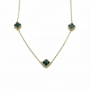 Malahit 7li Mini Yonca Kolye