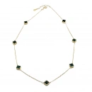 Malahit 7li Mini Yonca Kolye